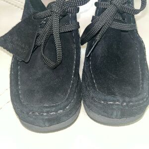 Clarks Wallabee Black Suede Kids Dress Shoes